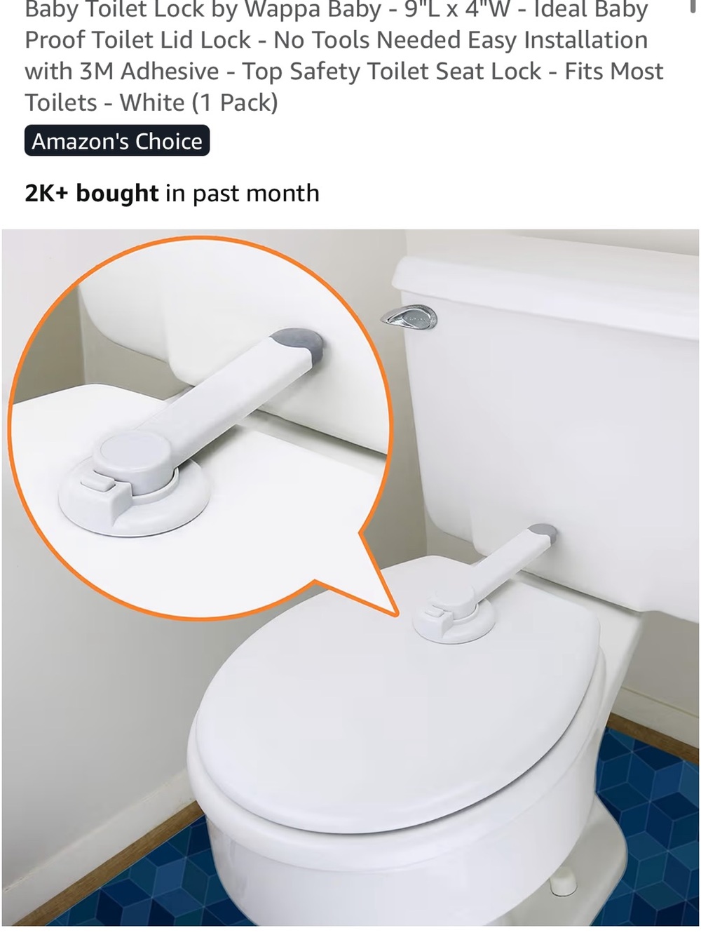 Baby Toilet Lock - White Child Safety Seat Lock